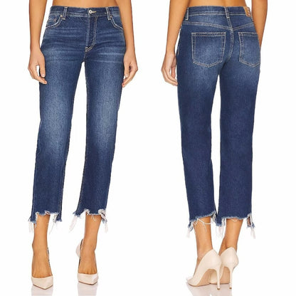 Free People Maggie Mid Rise Straight Jeans - 26