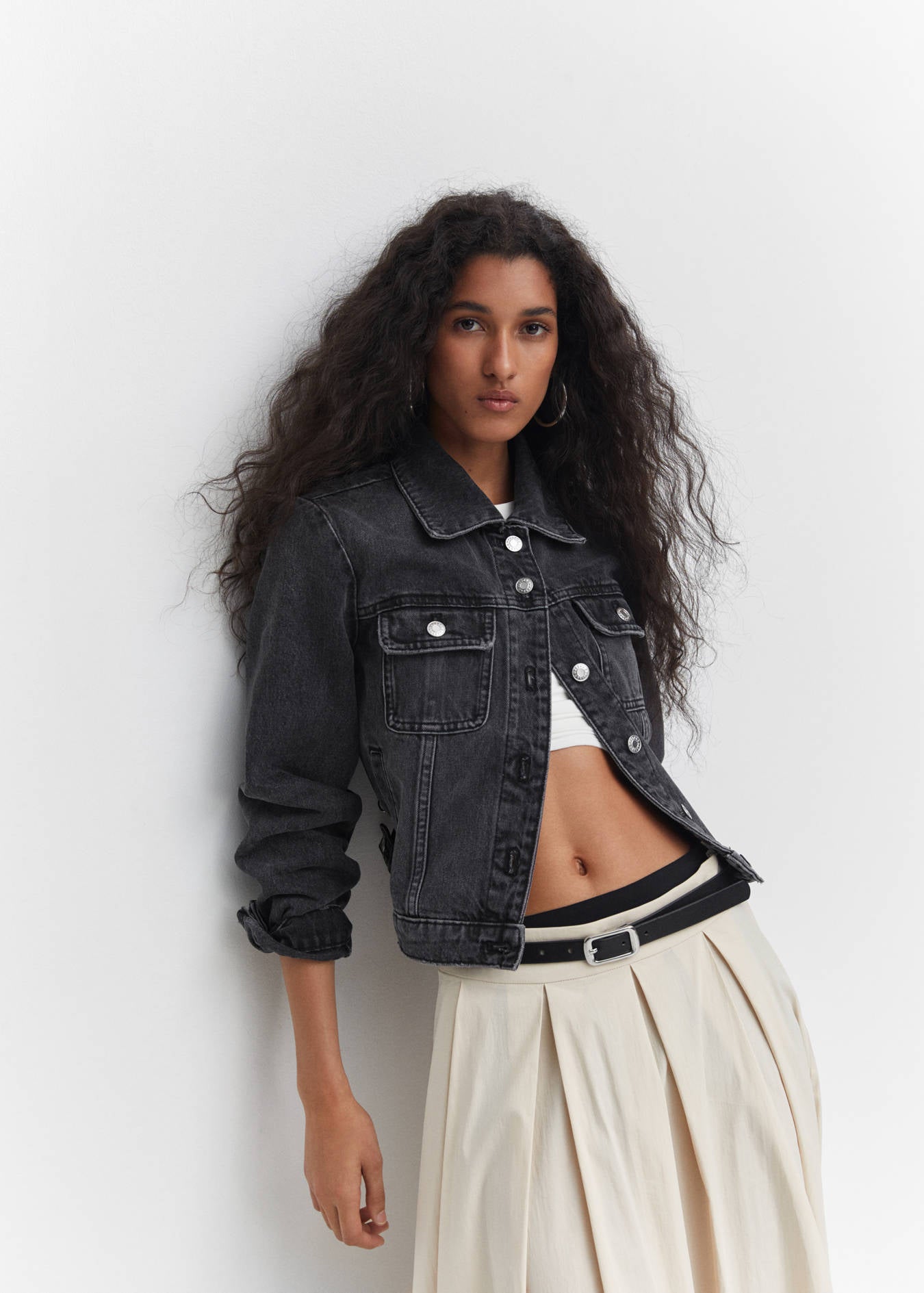 MNG NWT Pocketed Denim Jacket in Black - Large