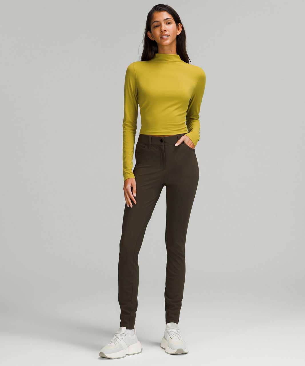 Lululemon City Sleek 5 Pocket 7/8 Pant in Dark Olive - 29