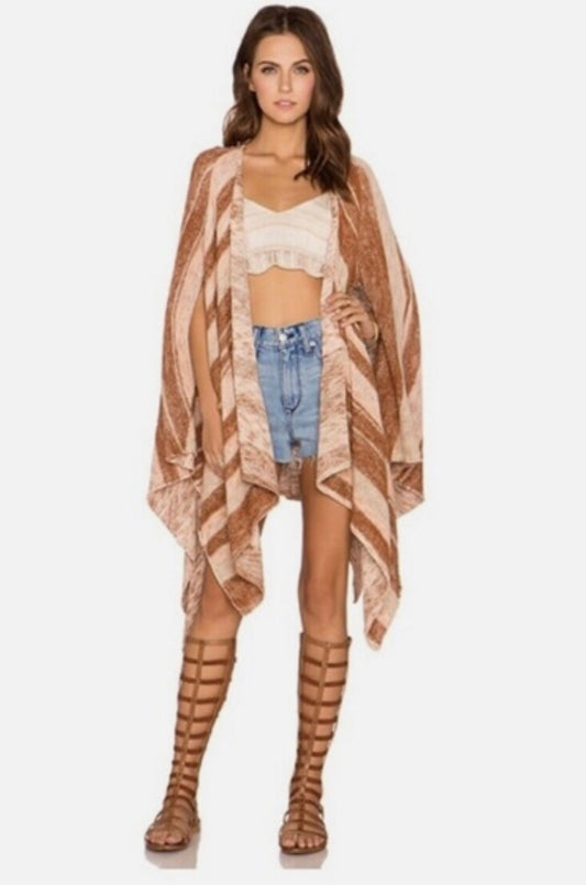 Free People Big Trail Marled Poncho - XS