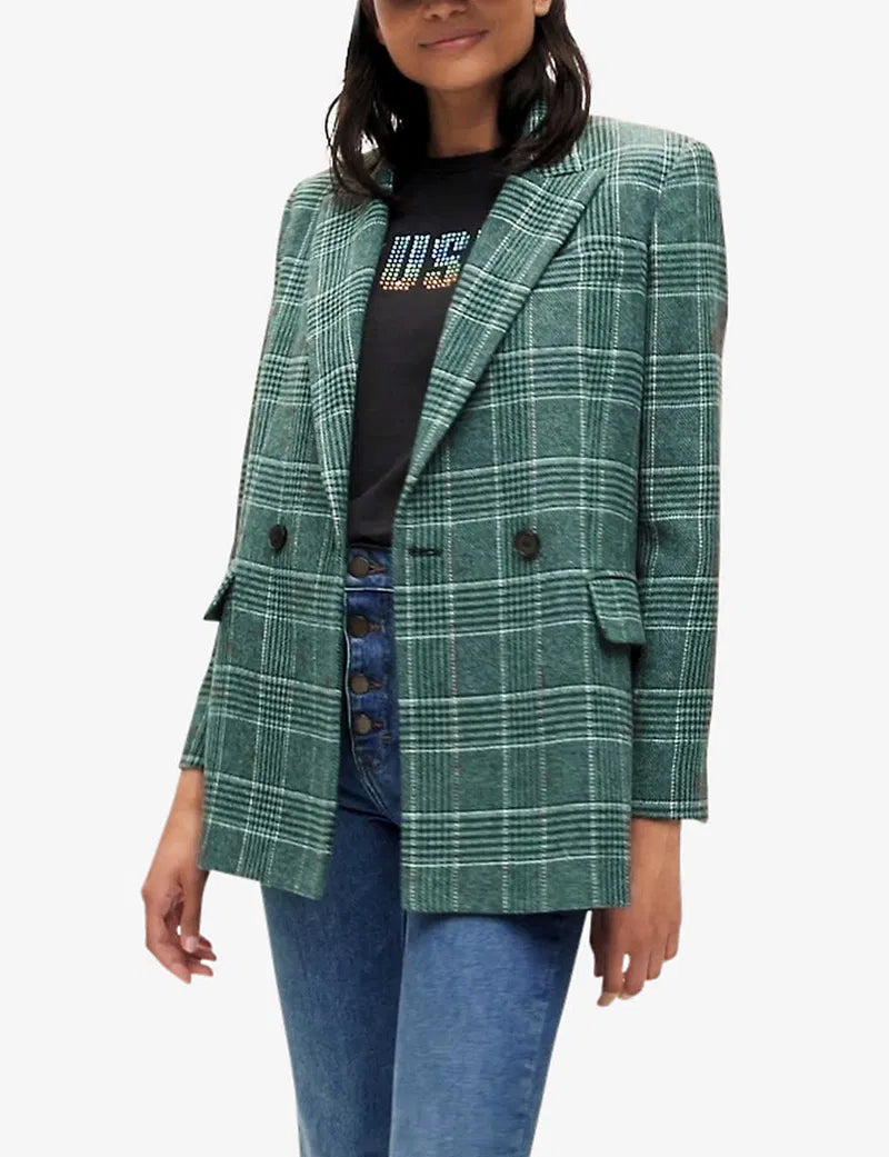 House of Harlow NWT Green Plaid Blazer - XS