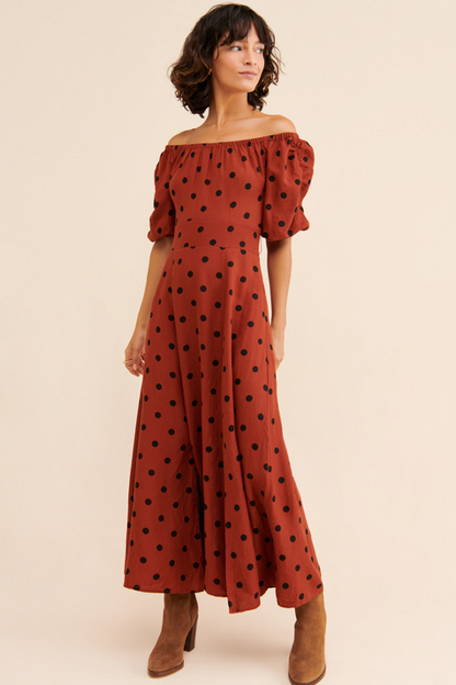 Anthropologie Maeve Lucienne Polka Dot Belted Dress - 6