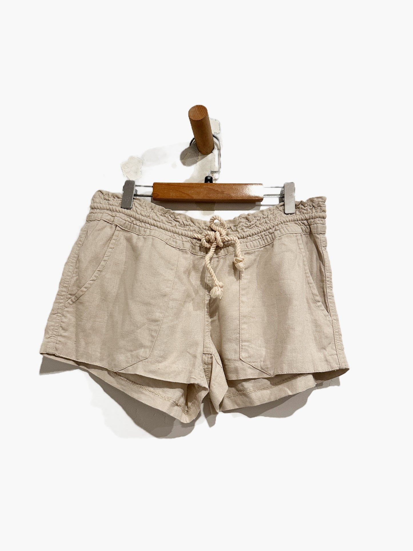 Roxy Oceanside Linen Short in Stone Solid - Medium