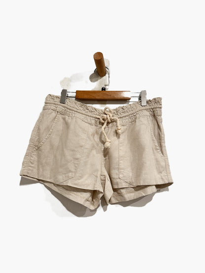 Roxy Oceanside Linen Short in Stone Solid - Medium