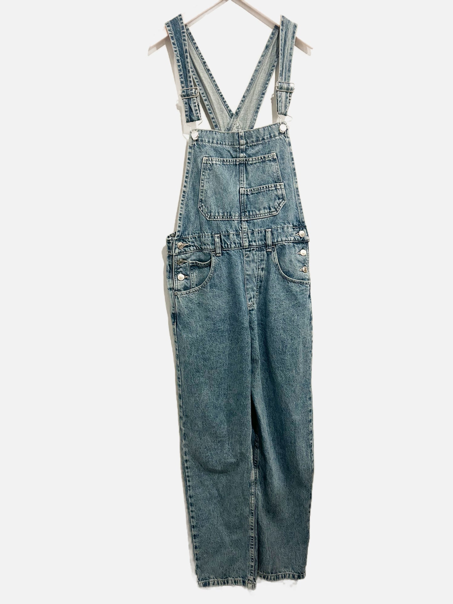 Free People Ziggy Denim Overalls in Powder Blue - XS