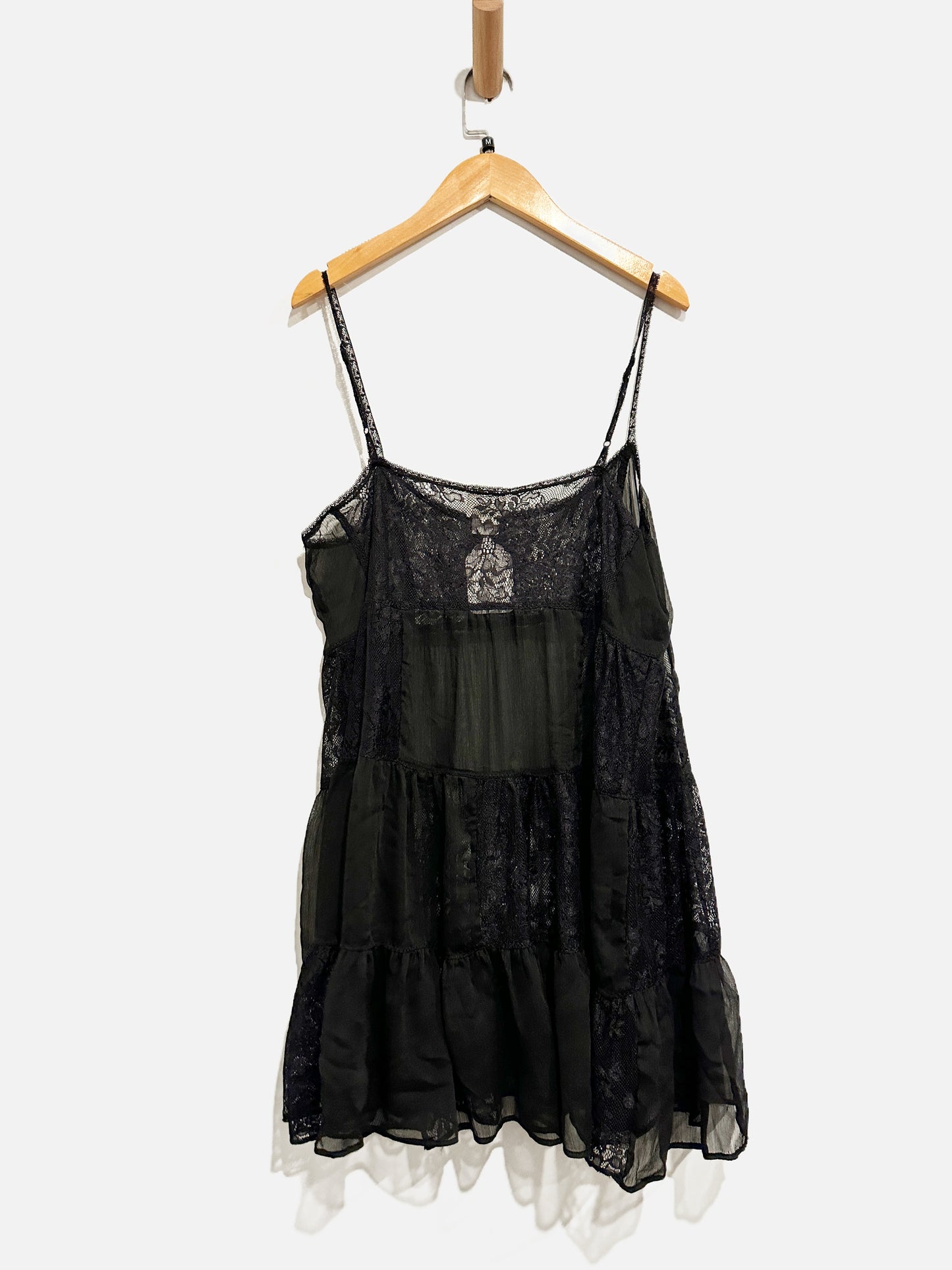 Free People Black Lace Slip Tunic - Medium