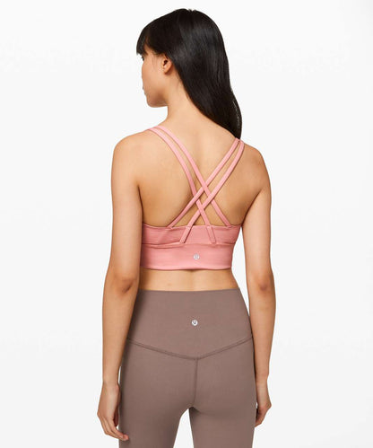 Lululemon Energy Bra Long Line in Peach Pink - 14