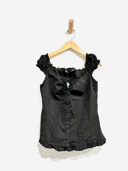 Brandy Melville Black Ruffle Tank