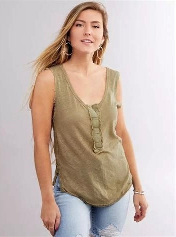 Free People Vacay Tank in Cypress Green - Small