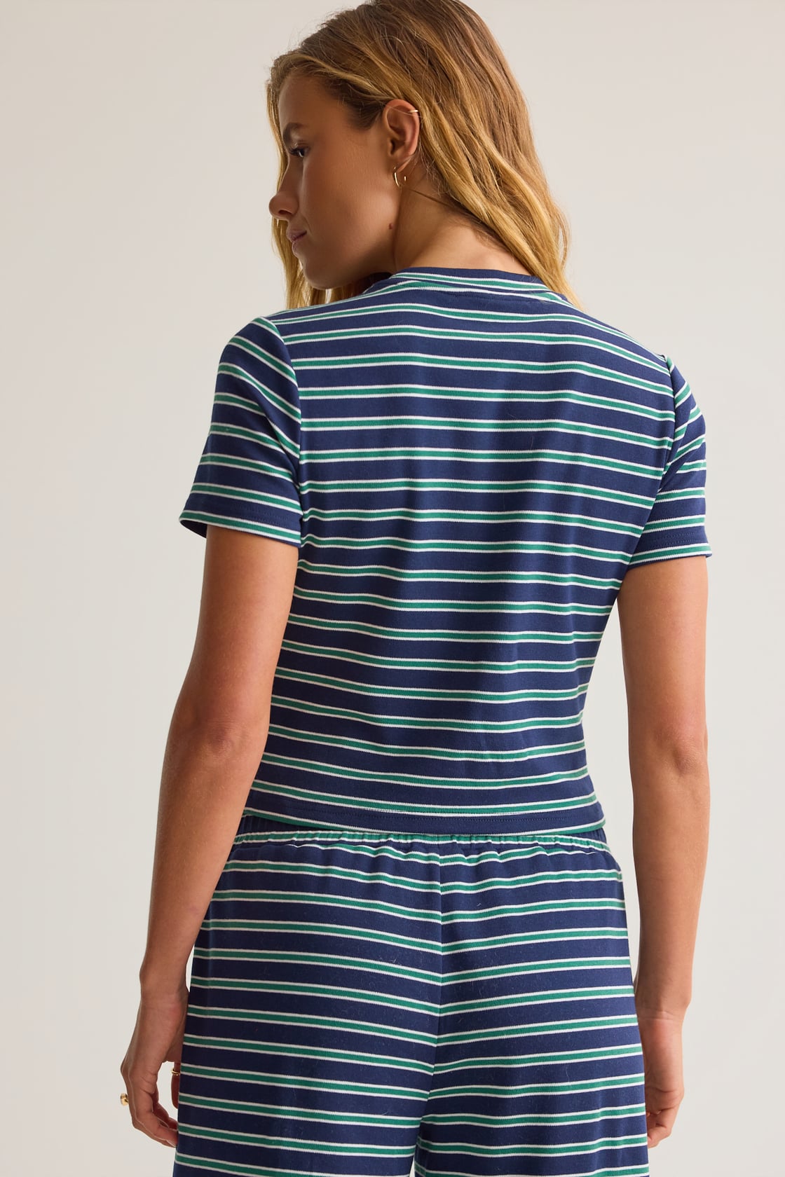Altar’d State NWT Santorini Striped Knit Top in Navy/Green - XS