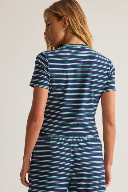 Altar’d State NWT Santorini Striped Knit Top in Navy/Green - XS