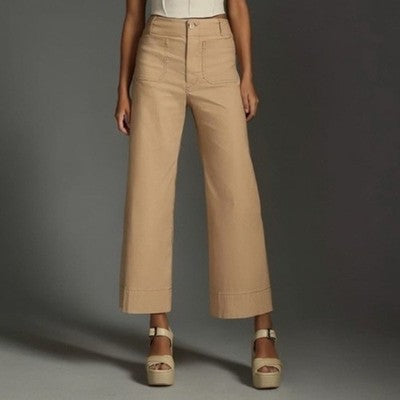 Anthropologie Maeve Colette Tan Wide Leg Pants - 30