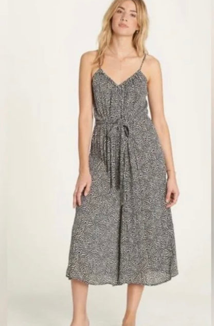 Billabong Black and White Dotted Jumpsuit - Small