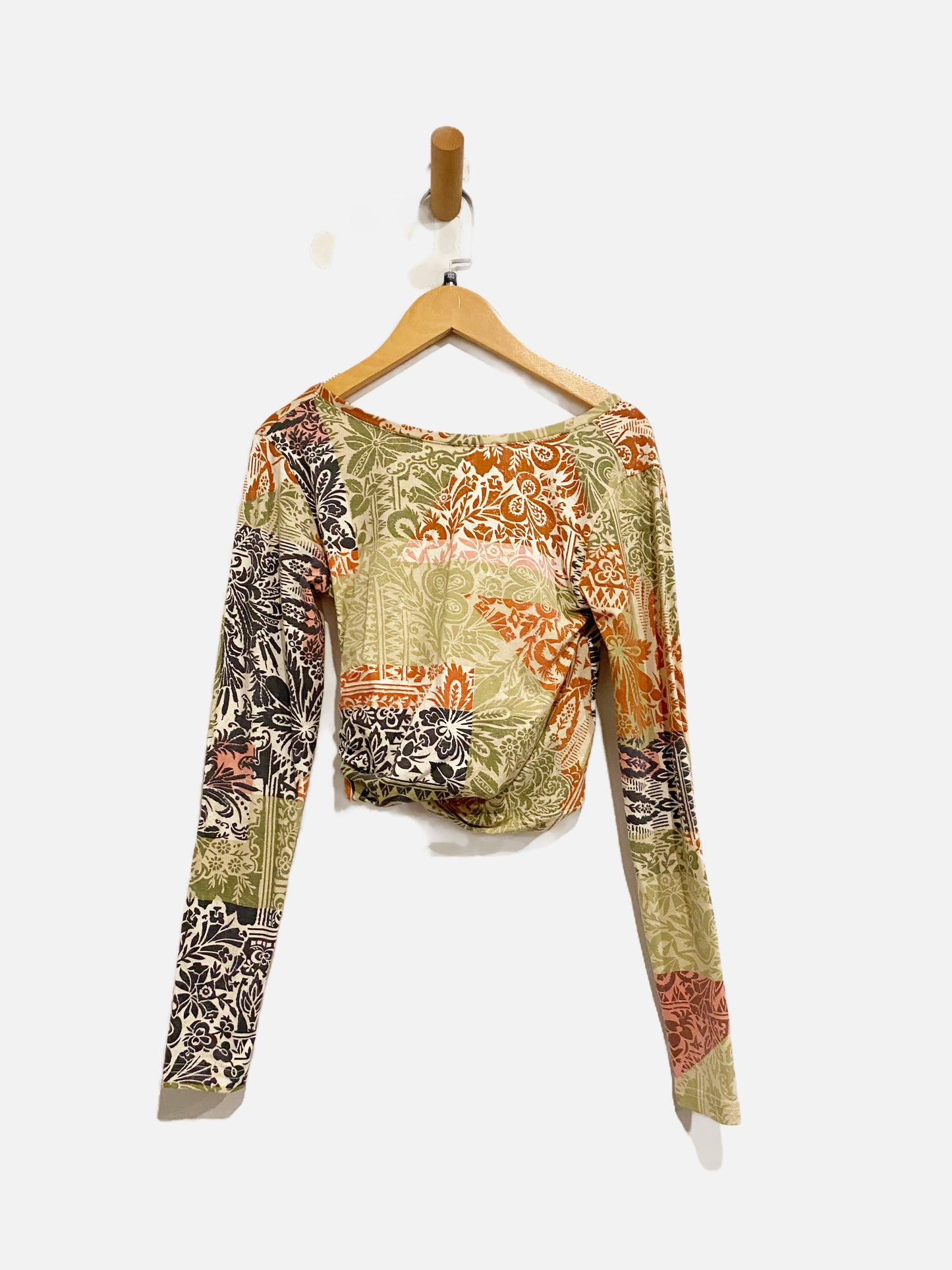 Anthropologie Daily Practice Green Print LS - XXS