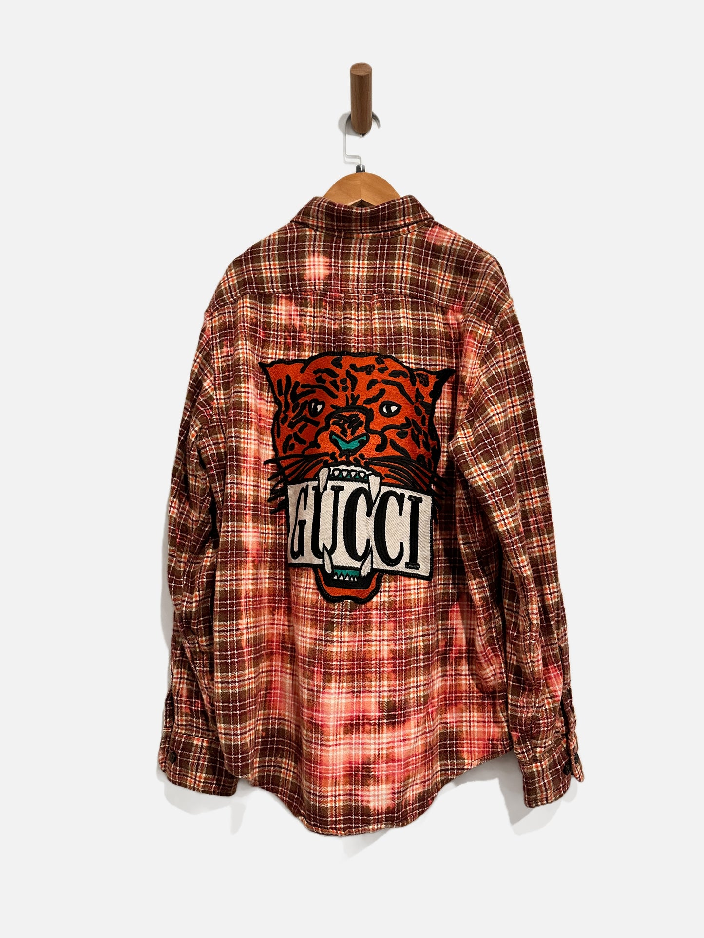 Lands’ End Red Plaid Gucci Tiger Flannel - Medium