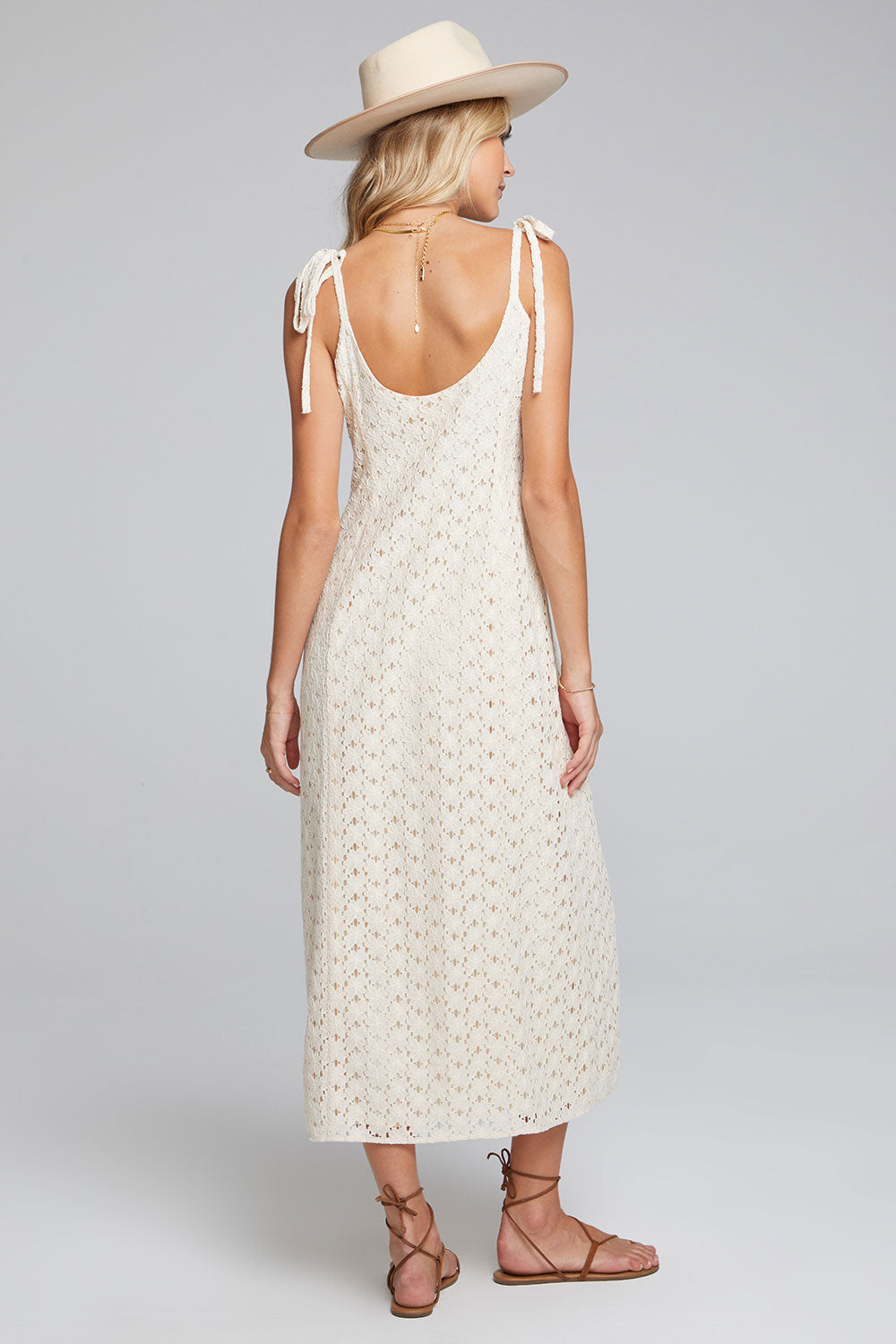 Saltwater Luxe Cheryl Midi Dress in Cream - Large