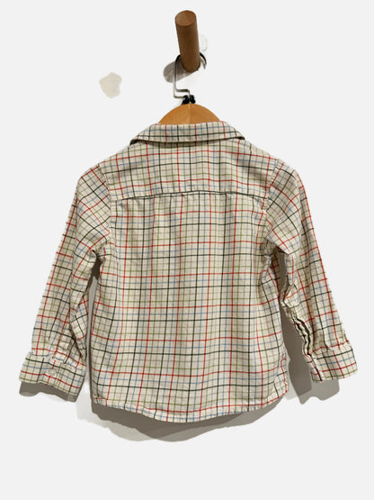 Mayoral Tan Plaid Button Down - 24Mo