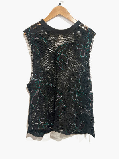 Free People Mesh Floral Muscle Tank - Small