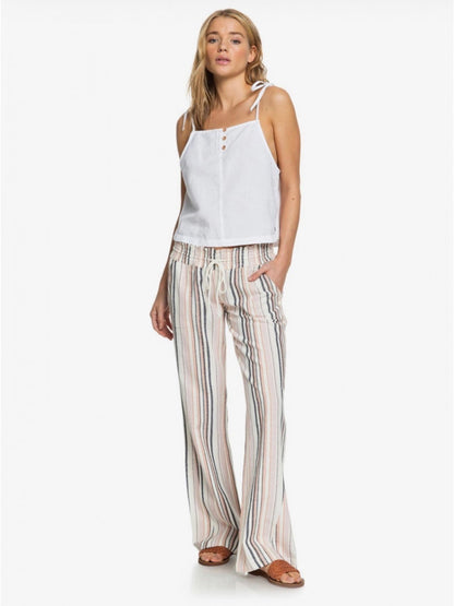 Roxy Oceanside Flare Indigo Stripe Pants - Small