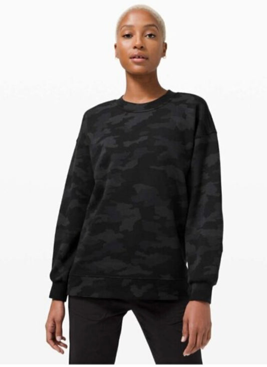 Lululemon Perfectly Oversized Gray Camo Pullover - Small