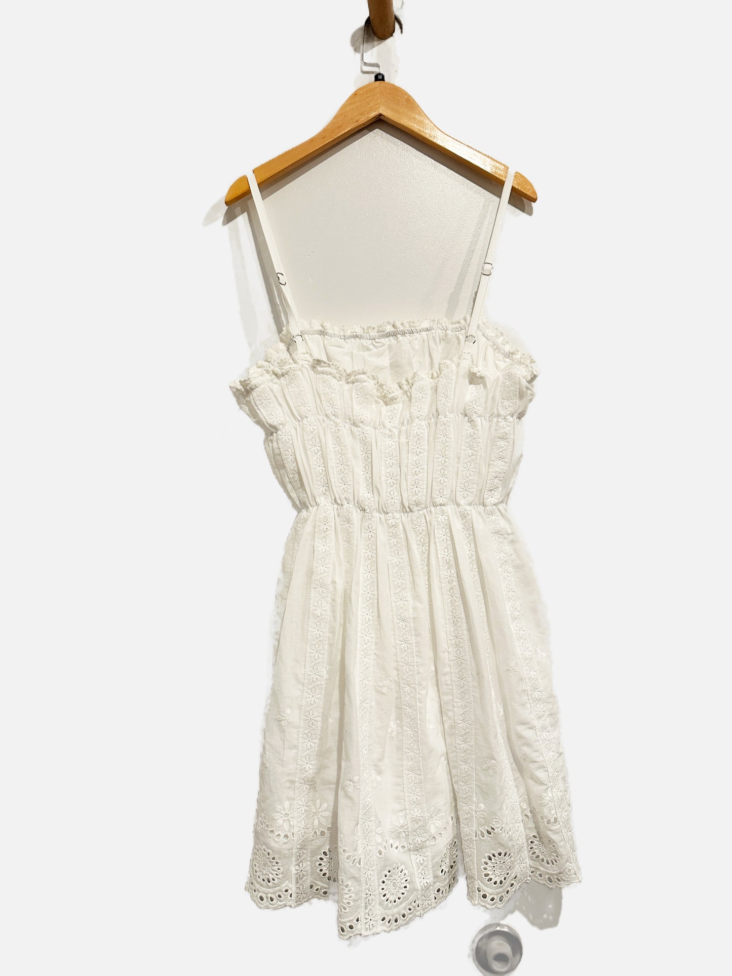 Solai White Eyelet Tank Dress - Medium
