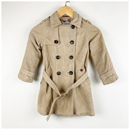 Gucci Toddler Leather Double Breast Trench Coat