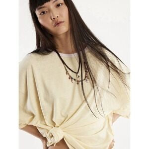 Free People Slow Down Tee in Straw - XL