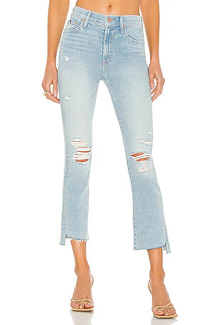 Mother the Insider Crop Step Fray Jeans in Free Hugs - 25