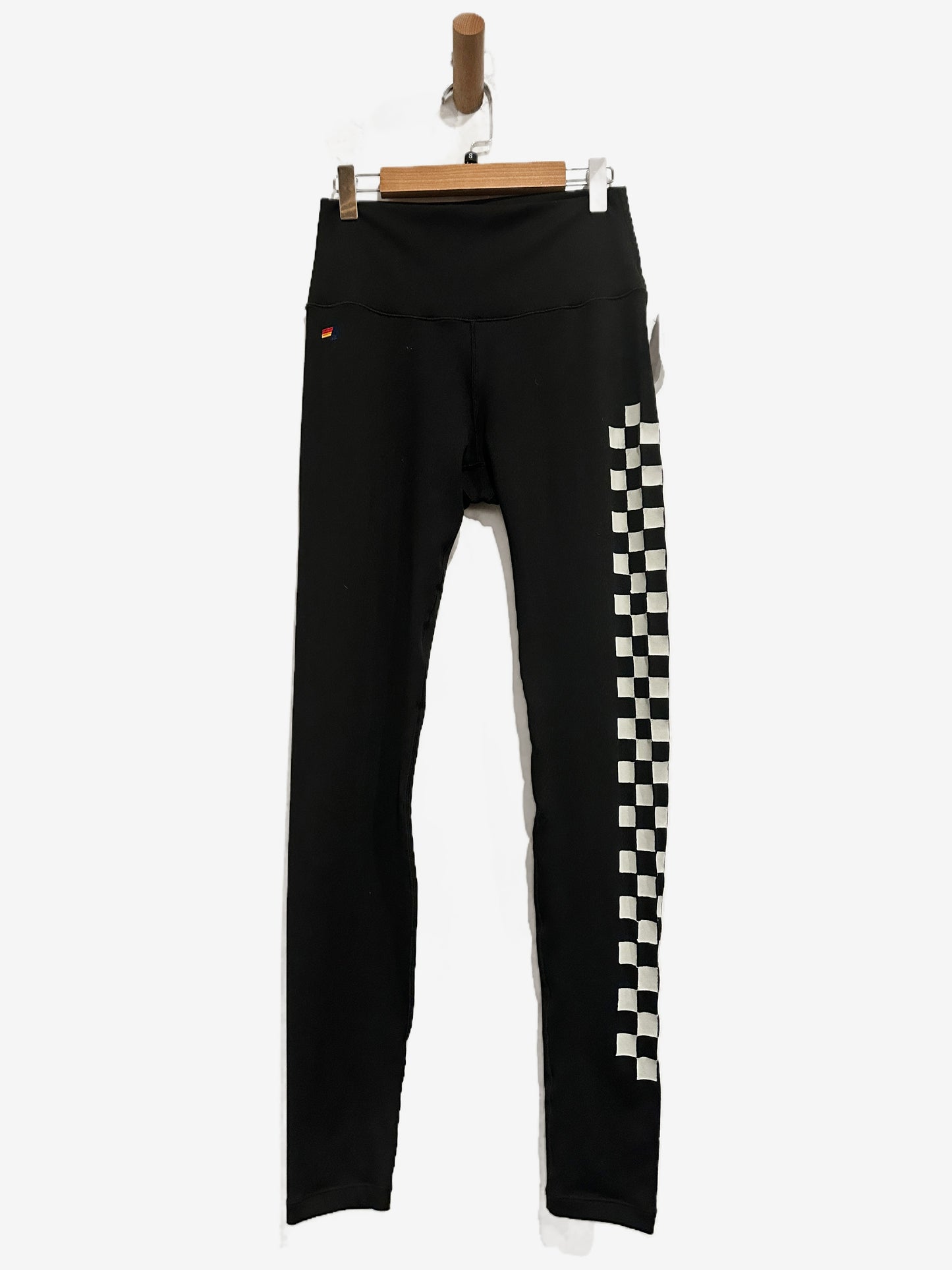 Aviator Nation Hi-Rise White Checkerboard Leggings - Small