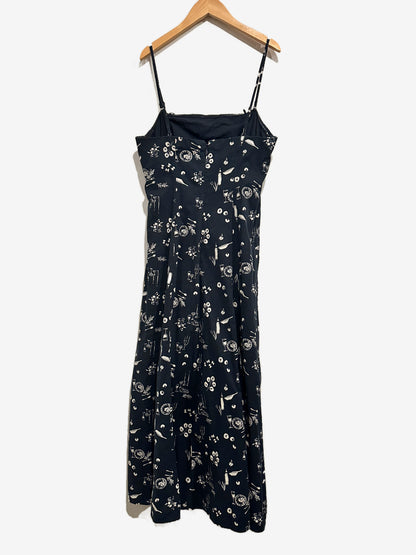 Abercrombie & Fitch Navy Print Midi Dress - Large