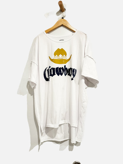 Country Deep White Cowboy Graphic Tee - Small