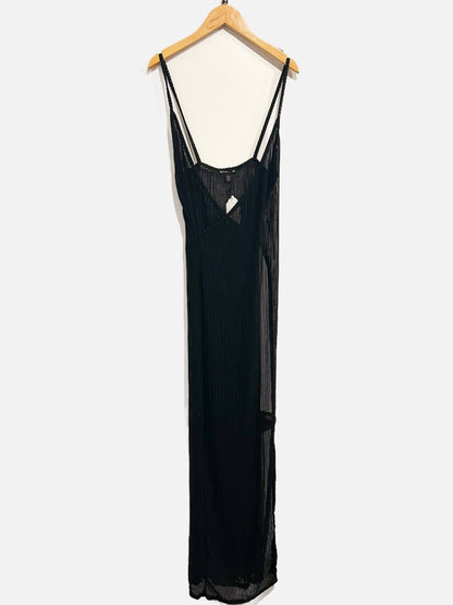 Pretty Little Thing Black Beach Mesh Dress - 8