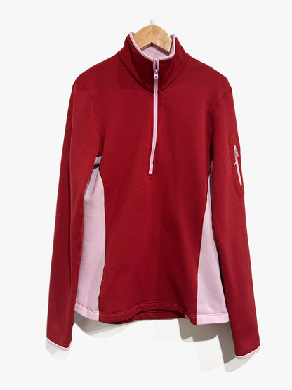 Arcteryx Rho Heavyweight Zip Neck in Bordeaux/Storm Glow