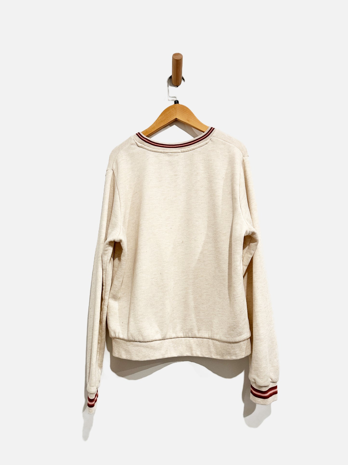 Marine Layer Cream Pullover Sweatshirt - Large