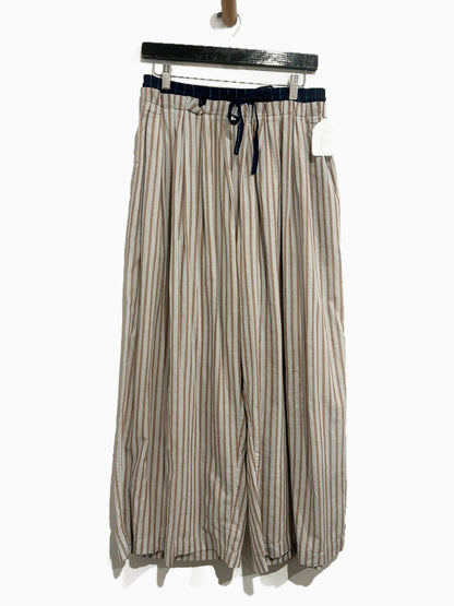 Anthropologie Mixed Stripe Wide-Leg Pants in Sky - Small