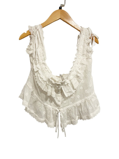 For Love & Lemons Marlowe Top in White - Medium