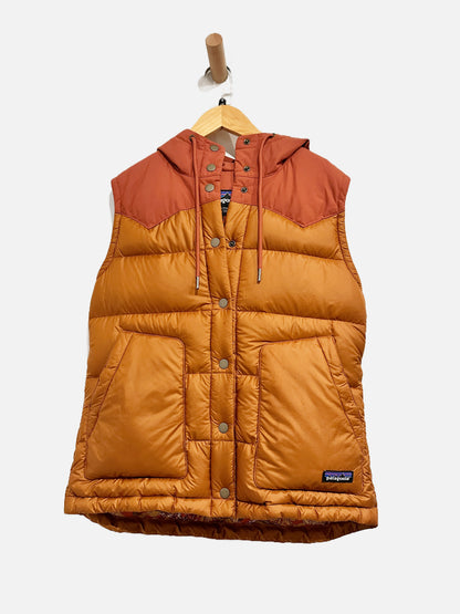 Patagonia Bivy Orange & Pink Down Hooded Vest - Small