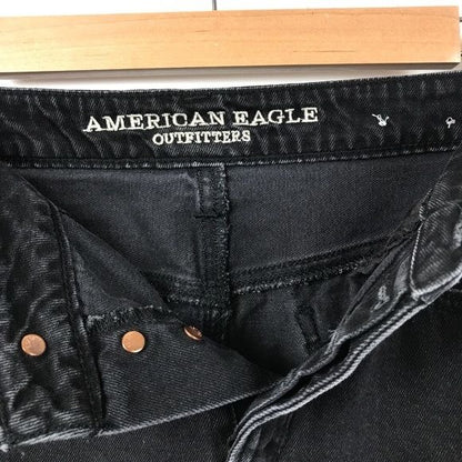 American Eagle Hi-Rise Festival Mini Skirt in Washed Black Size 8