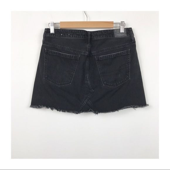 American Eagle Hi-Rise Festival Mini Skirt in Washed Black Size 8