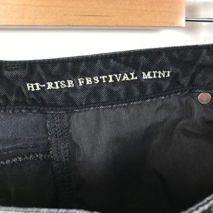 American Eagle Hi-Rise Festival Mini Skirt in Washed Black Size 8