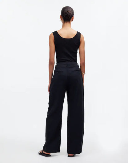 Madewell The Harlow Wide-Leg Pant in True Black - 8