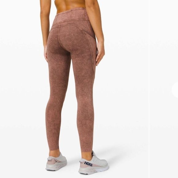Lululemon Fast and Free Tight II 25" Ice Wash Brown Earth Size 4