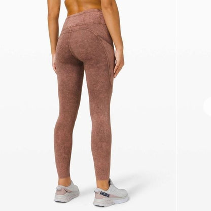 Lululemon Fast and Free Tight II 25" Ice Wash Brown Earth Size 4