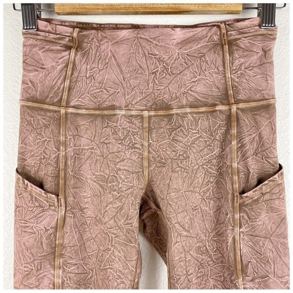 Lululemon Fast and Free Tight II 25" Ice Wash Brown Earth Size 4