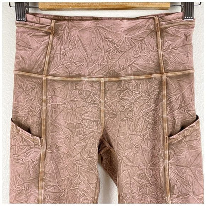 Lululemon Fast and Free Tight II 25" Ice Wash Brown Earth Size 4