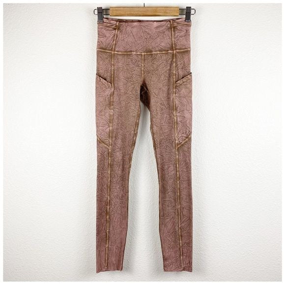 Lululemon Fast and Free Tight II 25" Ice Wash Brown Earth Size 4