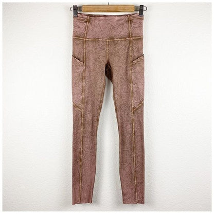 Lululemon Fast and Free Tight II 25" Ice Wash Brown Earth Size 4