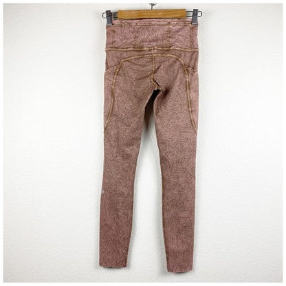 Lululemon Fast and Free Tight II 25" Ice Wash Brown Earth Size 4
