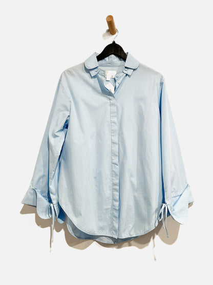 JOA Blue Tie Back Button Down - Small