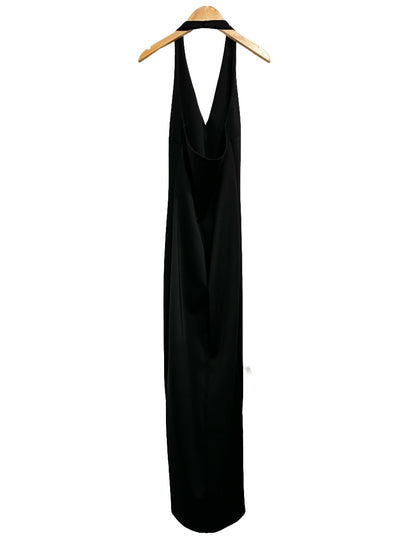 Good American Scuba Halter Maxi Dress in Black - Small
